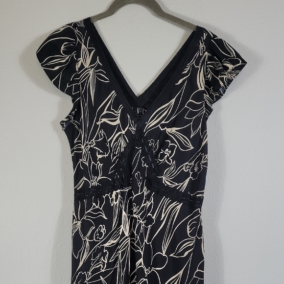 NWT Babydoll 100% Silk Midi Dress Y2K Size 12 Black Whimsigoth Flutter Witchy - Picture 2 of 15